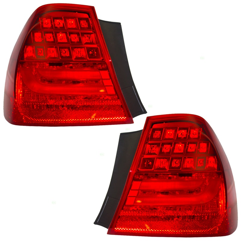 Brock Replacement Pair Set Taillights Tail Lamps Quarter Panel Mounted Compatible with 2009-2011 3 Series M3 Sedan 63 21 7 289 429 63 21 7 289 430