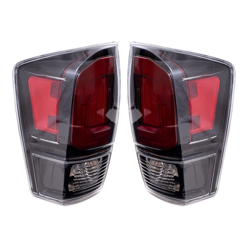 Brock Aftermarket Replacement Driver Left Passenger Right Combination Tail Light Assembly With Black Bezel Set Compatible With 2020-2023 Toyota Tacoma