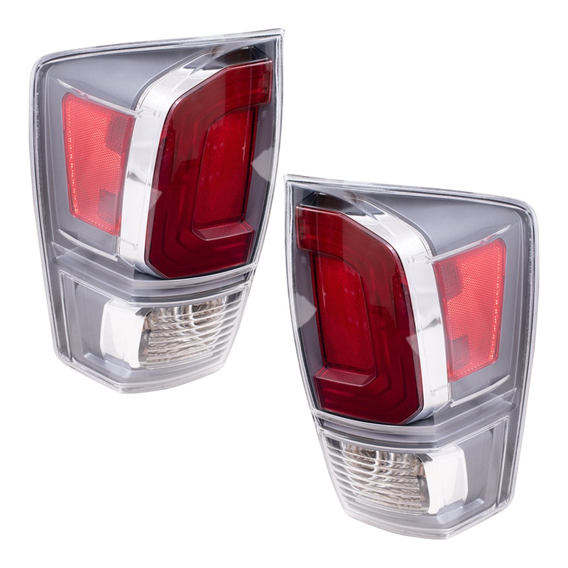 Brock Aftermarket Replacement Driver Left Passenger Right Combination Tail Light Assembly Without Black Bezel Set Compatible With 2020-2023 Toyota Tacoma TRD