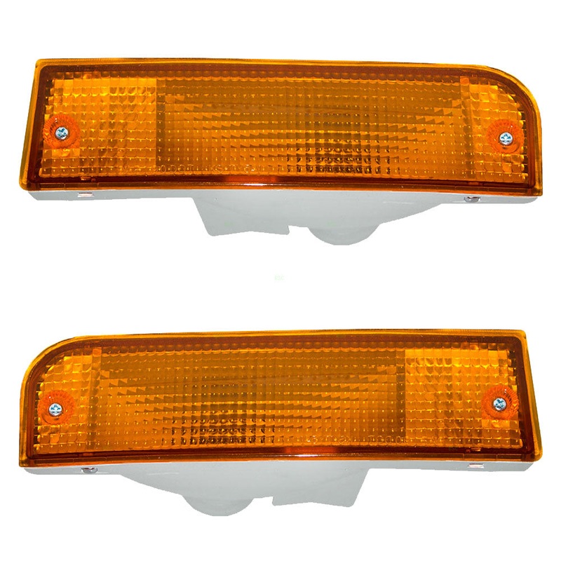 Brock Replacement Driver and Passenger Park Signal Front Marker Lights Lamps Lenses Compatible with 1992-1995 SUV 8152035080 8151035080