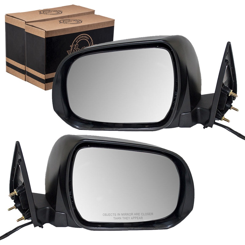 Brock Replacement Driver and Passenger Power Side View Mirrors Heated Puddle Lamp Compatible with 2008-2013 Highlander & Hybrid 87940-48343 87910-48363