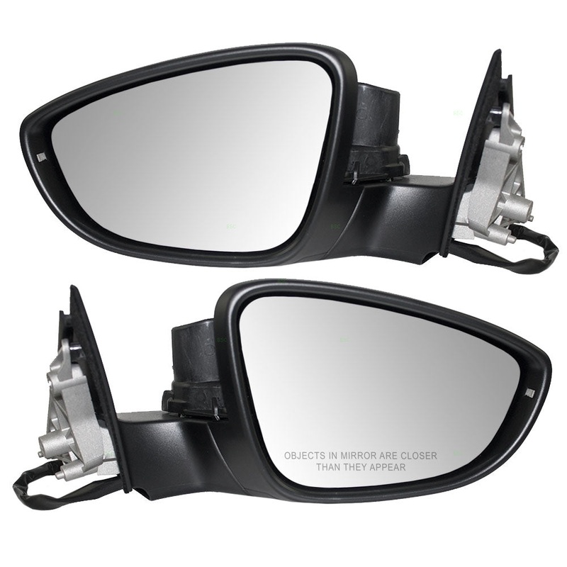 Brock Replacement Driver and Passenger Power Side View Mirrors Heated Signal Ready-to-Paint Gray Compatible with 2012 Passat 3C8857521B 3C8857522C