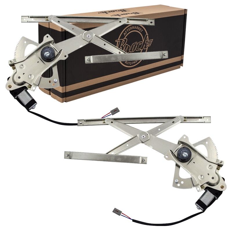 Brock Replacement Pair Front Power Window Regulators with Motors Compatible with 1991-2001 Explorer