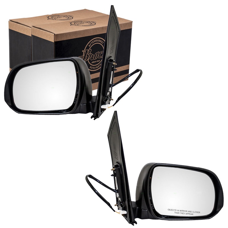 Driver and Passenger Power Side View Mirrors Textured Replacement for Toyota Van 87940-08081 87910-08081