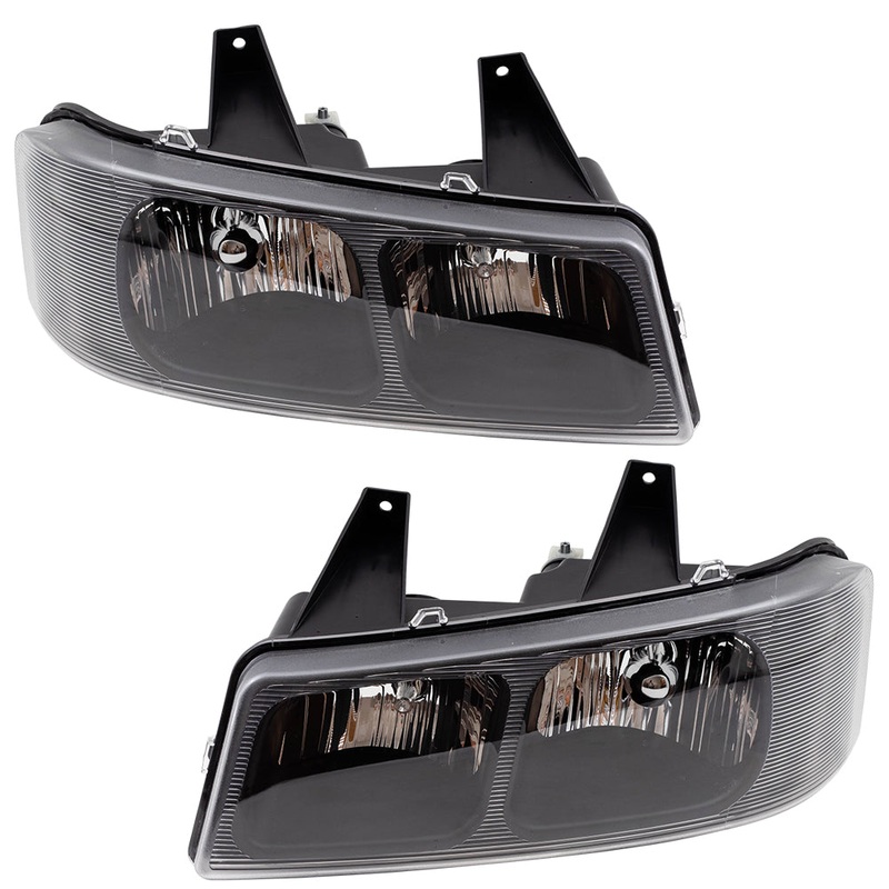 Brock Aftermarket Replacement Driver Left Passenger Right Halogen Composite Headlight Assembly Set Compatible With 2003-2022 Chevy Express