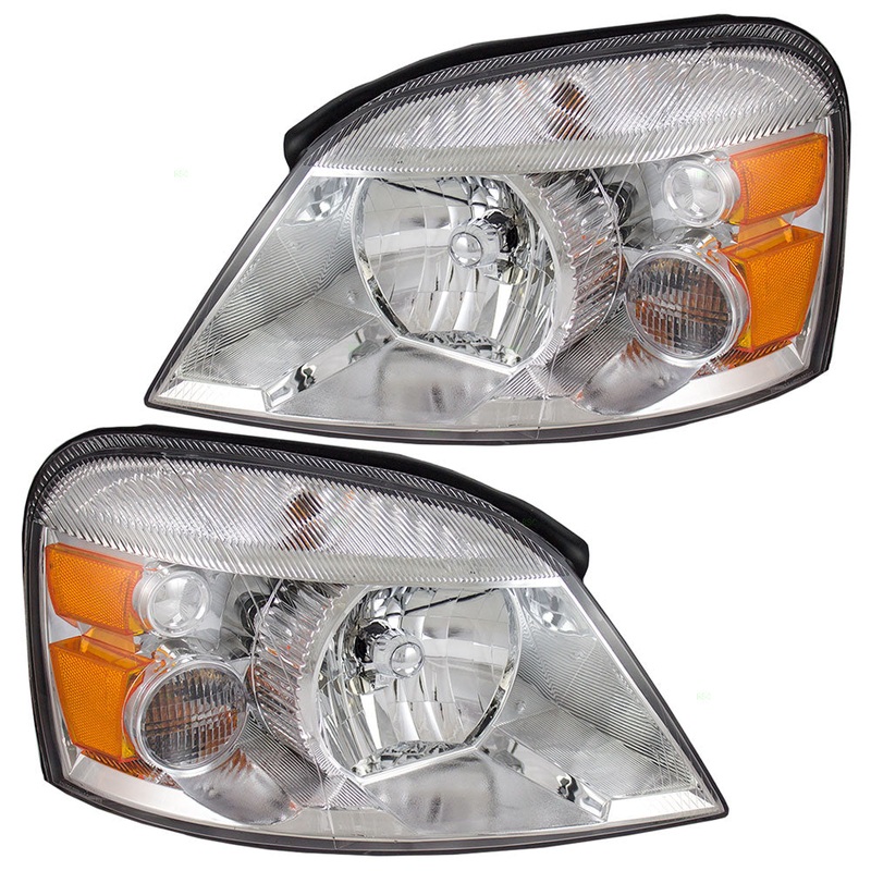 Brock Replacement Driver and Passenger Halogen Headlight Combination Headlamp Lens Compatible with 2004-2007 Freestar Monterey Van 7F2Z 13008 B 7F2Z 13008 A