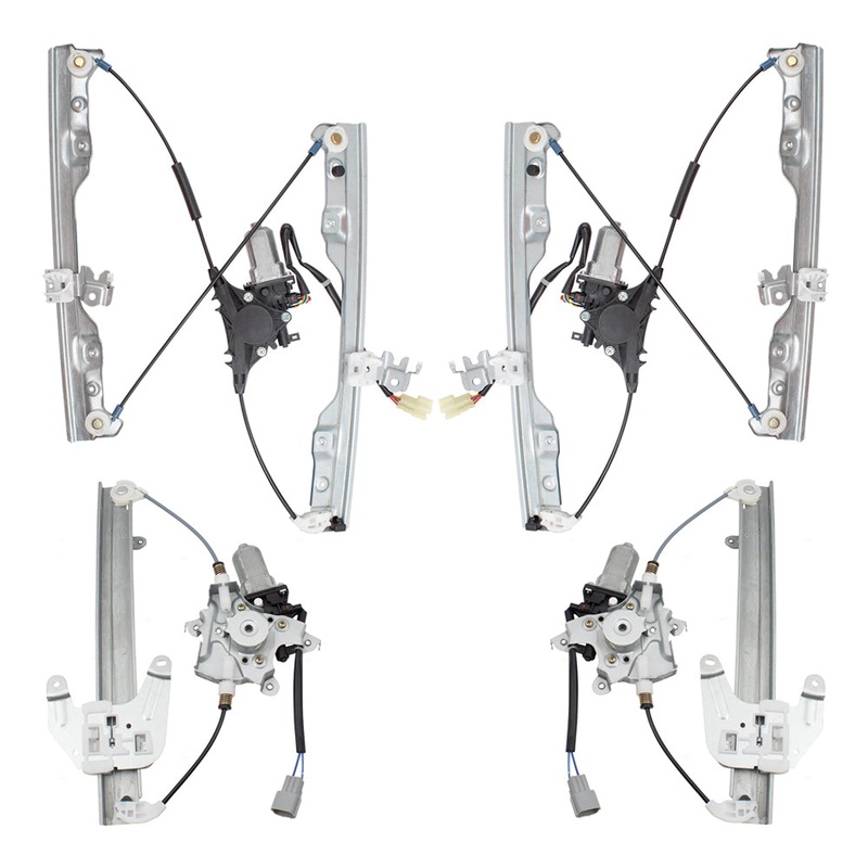 Brock Replacement Driver and Passenger Side Power Window Regulators with Motor 4 Piece Set Compatible with 2008-2013 Rogue & 2014-2015 Rogue Select