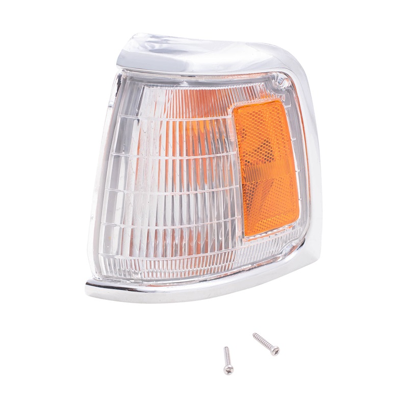 Brock Replacement Drivers Park Signal Corner Marker Light Lamp with Chrome Trim Compatible with 89-91 Pickup Truck 8162089177