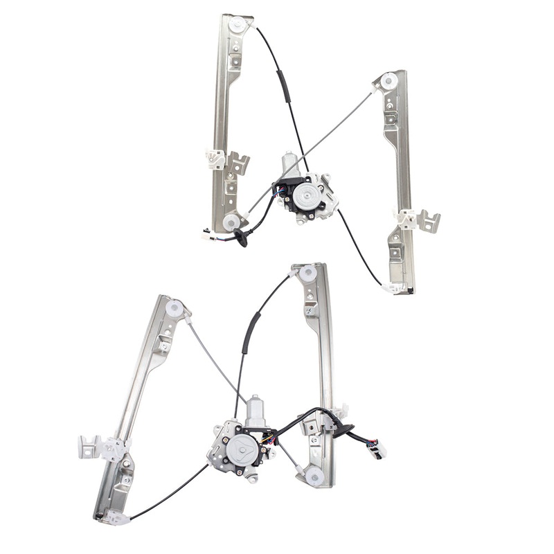 Brock Replacement Front Driver and Passenger Side Power Window Regulators with Motor Compatible with 2002-2006 Altima
