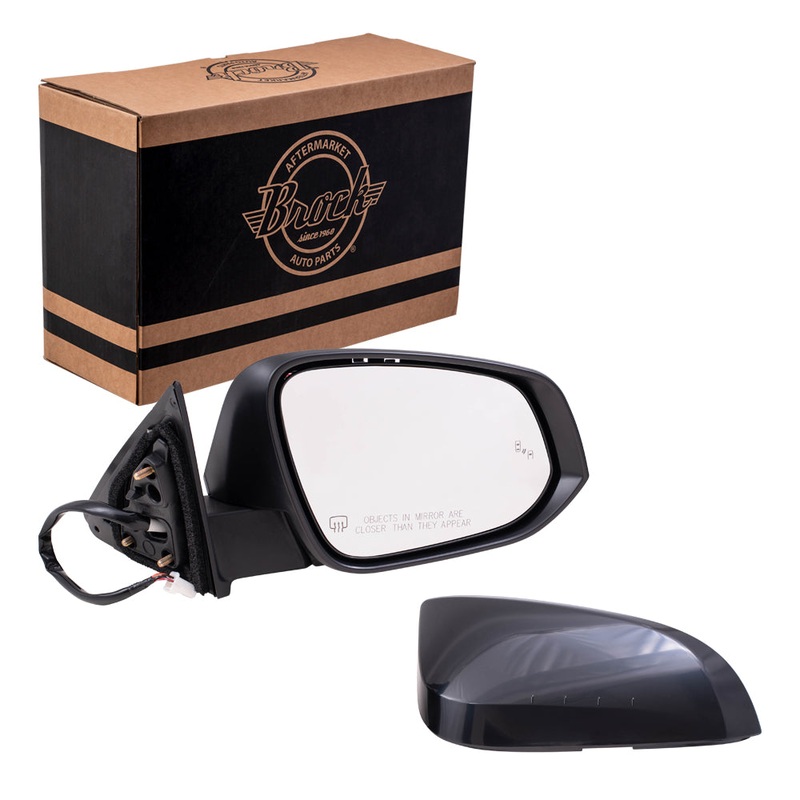 Brock Replacement Passenger Side Power Mirror Paint to Match Black with Heat, Signal & Blind Spot Detection Compatible with 2014-2019 Toyota Highlander & 2014-2019 Toyota Highlander Hybrid
