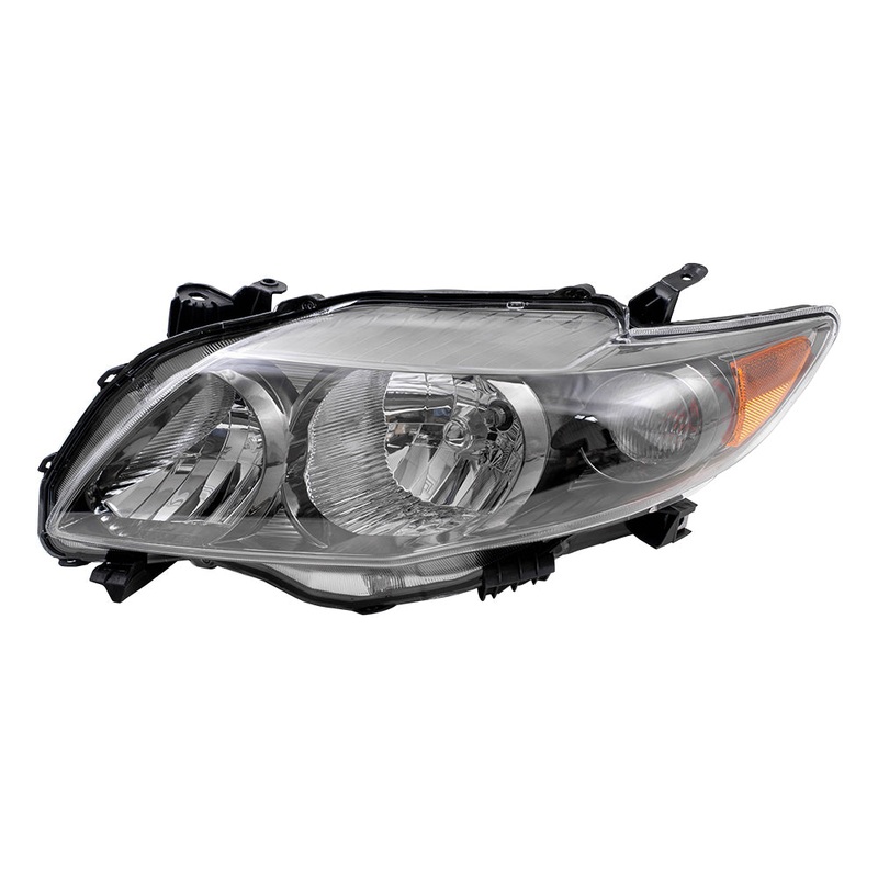 Fits Toyota Corolla USA 09-10 Drivers Headlight Assembly – Lens w/ Black Housing