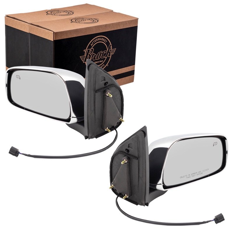Replacement Pair Side View Mirrors Compatible with 2005-2018 Frontier Power Chrome Heated Driver and Passenger Set 963029BE8C 963019BE8C