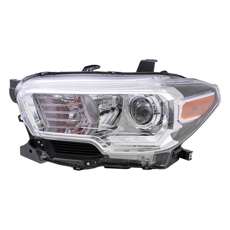 Brock Aftermarket Replacement Driver Left Halogen Combination Headlight Assembly Without LED Daytime Running Light Compatible With 2019-2021 Toyota Tacoma Without Fog Lights