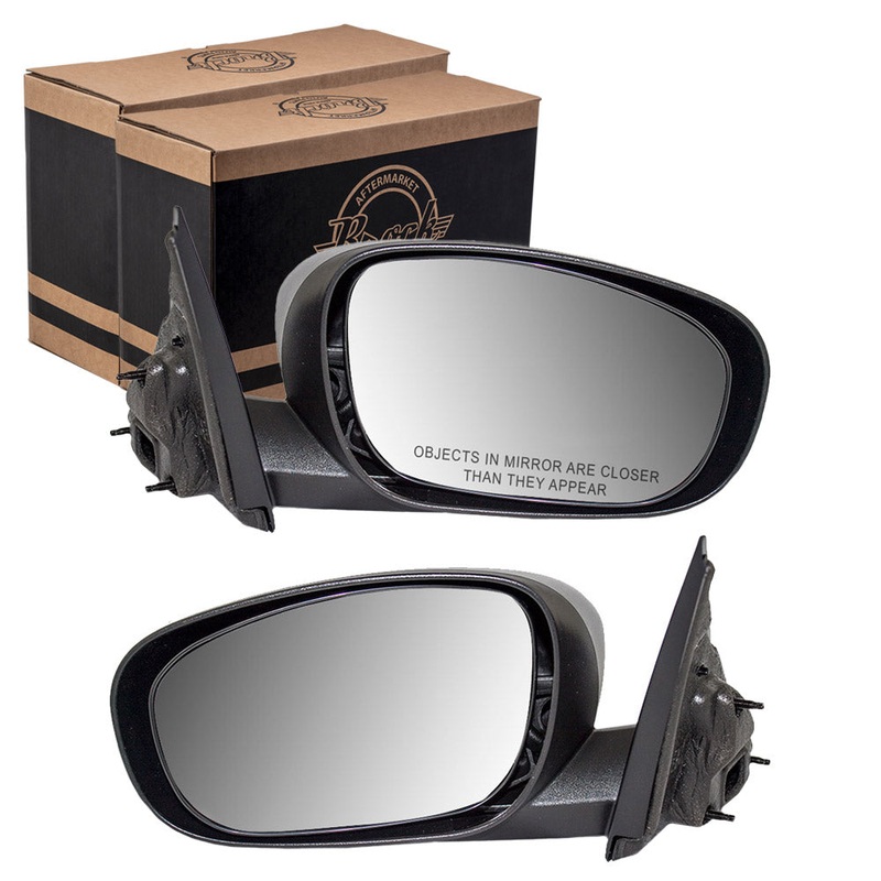 Brock Aftermarket Replacement Driver Left Passenger Right Power Mirror Set Textured Black Non-Folding with Heat without Memory-Auto Dim Compatible with 2006-2010 Dodge Charger