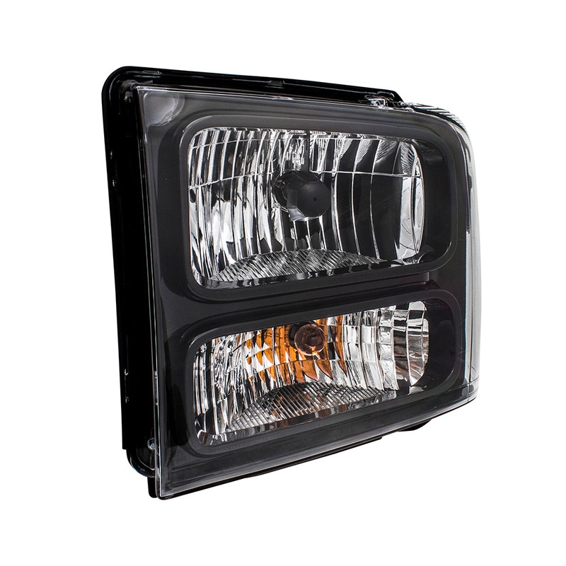 Brock Replacement Drivers Halogen Headlight w/ Black Bezel Compatible with 05-07 Super Duty Pickup Truck Replaces 6C3Z13008DB FO2502224