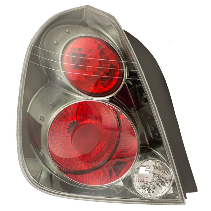 Brock Replacement Drivers Taillight Tail Lamp Lens with Dark Chrome Trim Compatible with 05-06 Altima 26555ZB025