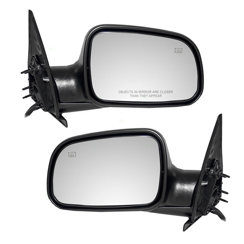 Driver and Passenger Power Side View Mirrors Heated with 8″ Pigtail Textured Replacement for Jeep SUV 55155233AE 55155232AE