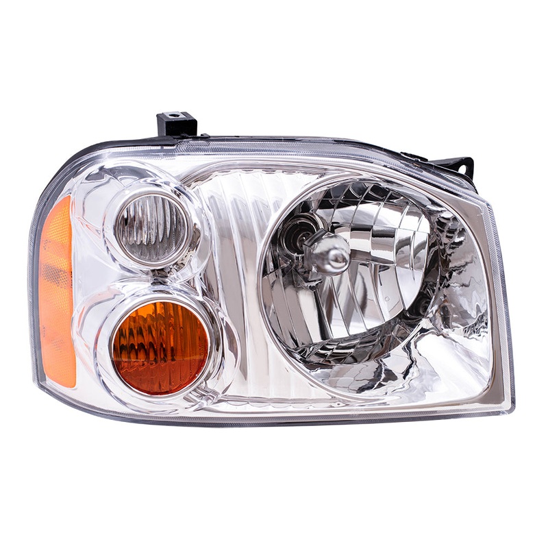 Passengers Headlight Lens for 01-04 Nissan Frontier Pickup Truck – Chrome Bezel