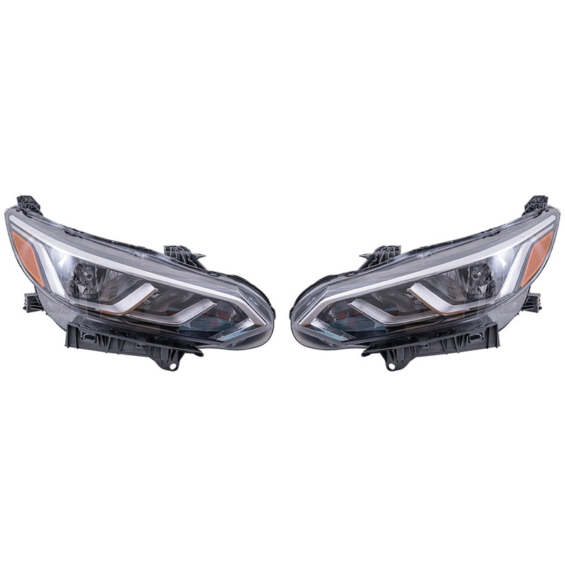 Brock Aftermarket Replacement Driver Left Passenger Right Halogen Combination Headlight Assembly Set Compatible With 2020-2022 Nissan Sentra