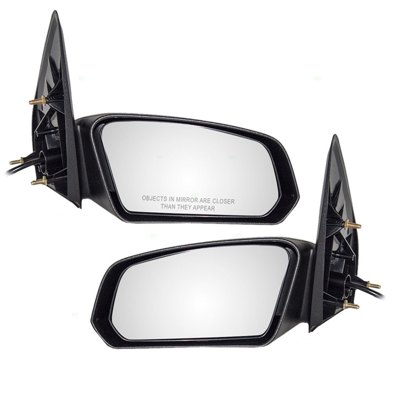 Brock Replacement Driver and Passenger Set Power Side Door Mirrors Textured Compatible with 2003-2007 Ion Sedan 22726680 22726679