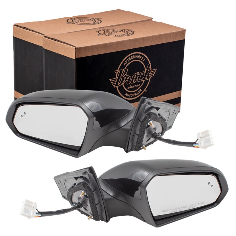 Brock Replacement Pair Set Power Side View Mirrors Heated Signal Blind Spot Detection Compatible with 15-17 Sonata 87610C2020 87620C2020 HY1320236 HY1321236