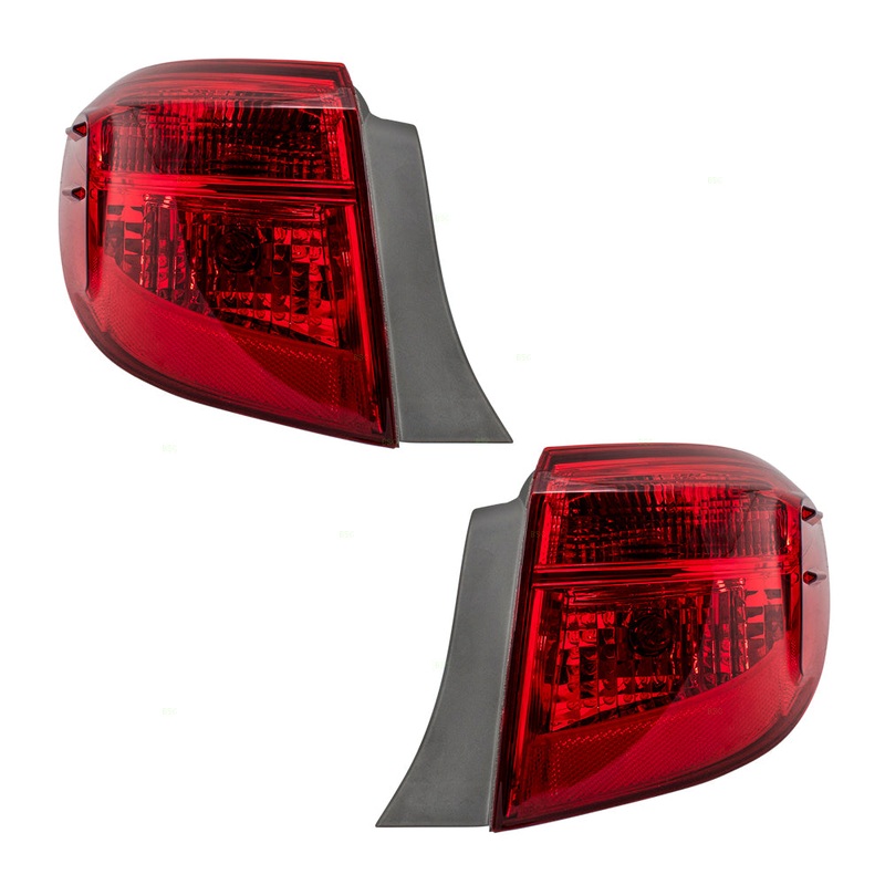 Brock Replacement Pair Set Tail Lights Left + Right Red w/ Reverse LED Lamps Compatible with 17-19 Corolla 8156002B10 8155002B10