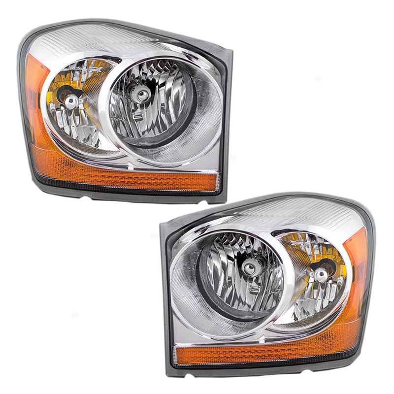 Brock Replacement Set Driver and Passenger Headlights Compatible with 2006 Durango 55077721AE 55077720AE