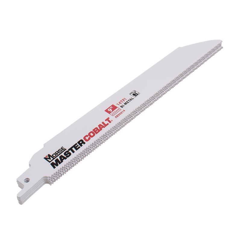MK Morse Master Cobalt Metal Reciprocating Saw Blade 9 Inch X 1 Inch X .050 Inch 14TPI 5 Pack