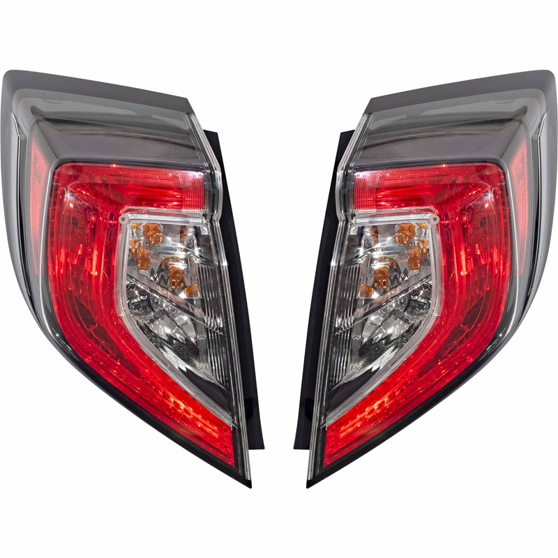 Combination Tail Light Assembly Set Body Mounted Driver Side Left Passenger Side Right For 2017-2021 Honda Civic Hatchback 2017-2021 Honda Civic Type R