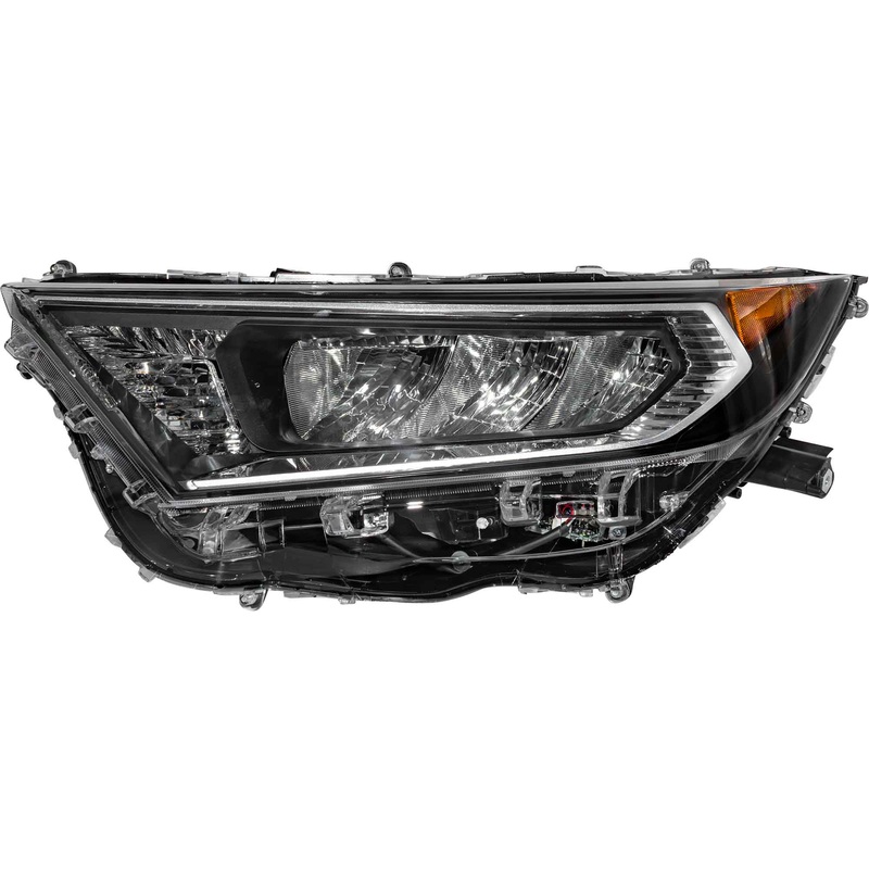 LED Combination Headlight Assembly With Chrome Bezel Driver Side Left For 2019-2021 Toyota RAV4 Japan Built Adventure/Limited/Trail/TRD Off-Road/XLE/XLE Premium