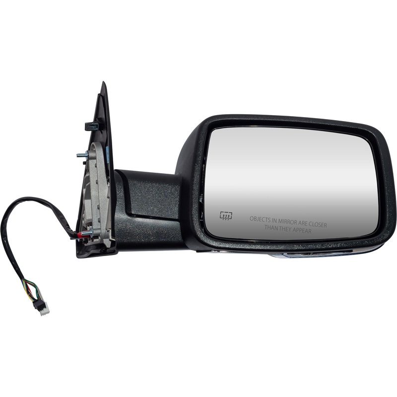 6 X 9 Power Door Mirror Chrome Cover With Heat-LED Turn Signal Light-Puddle Light-Power Folding- Without Auto Dimming Passenger Right for 2013 RAM 1500 Without Towing Package 2013 RAM 2500 Without Towing Package