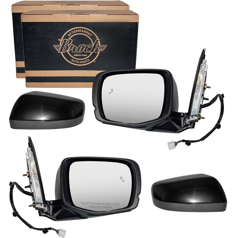 Power Door Mirror Paint to Match Black Cover With Heat-Turn Signal Light-Memory-Blind Spot Detection Without Side View Camera Set Driver Side Left Passenger Side Right for 2023-2025 Honda Pilot EX-L/Touring