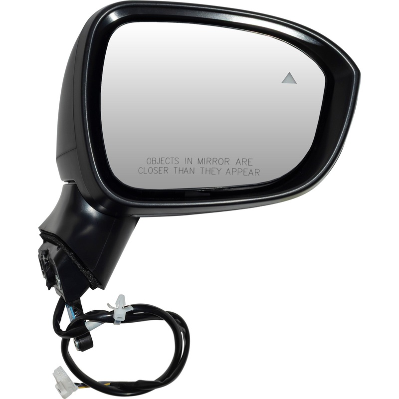 Power Door Mirror Textured Black Passenger Side Right With Blind Spot Detection Without Heat-Turn Signal Light-Around View Camera for 2021-2022 Nissan Rogue S