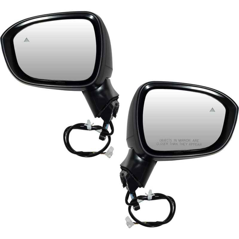 Power Door Mirror Textured Black Set Driver Side Left Passenger Side Right With Blind Spot Detection Without Heat-Turn Signal Light-Around View Camera for 2021-2022 Nissan Rogue S
