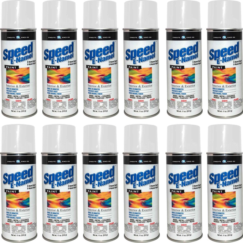 Zynolyte Speed E-Namel Z275 Fast Drying Enamel Spray Paint Semi-Gloss White 11 oz Can Case of 12