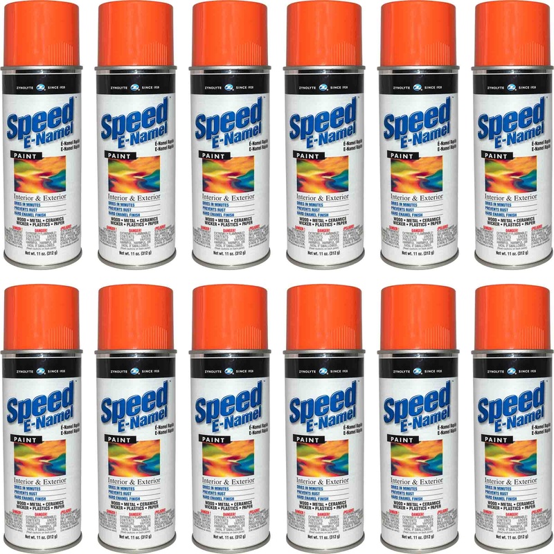 Zynolyte Speed E-Namel Z298 Fast Drying Enamel Spray Paint Orange 11 oz Can Case of 12