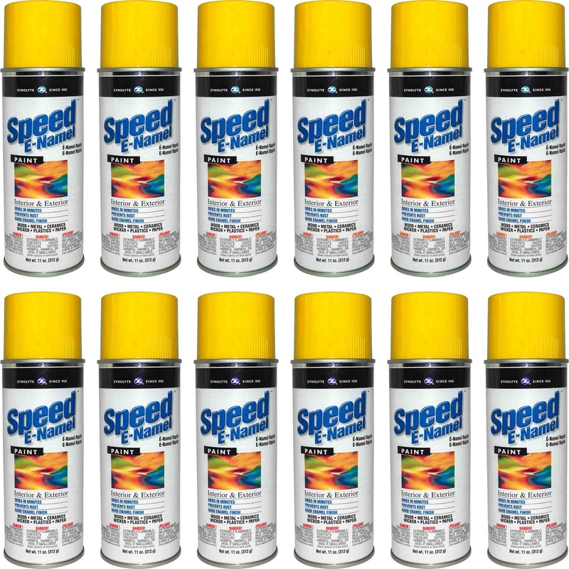Zynolyte Speed E-Namel Z467 Fast Drying Enamel Spray Paint Lemon Yellow 11 oz Can Case of 12