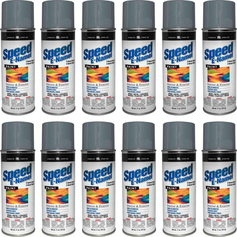 Zynolyte Speed E-Namel Z468 Fast Drying Enamel Spray Paint Medium Gray 11 oz Can Case of 12
