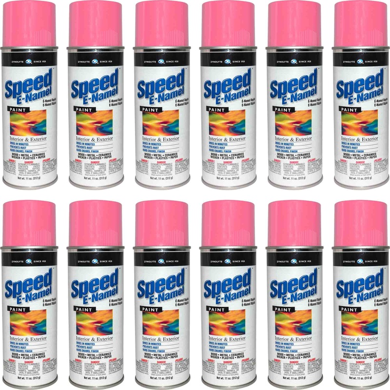Zynolyte Speed E-Namel Z518 Fast Drying Enamel Spray Paint Pink 11 oz Can Case of 12