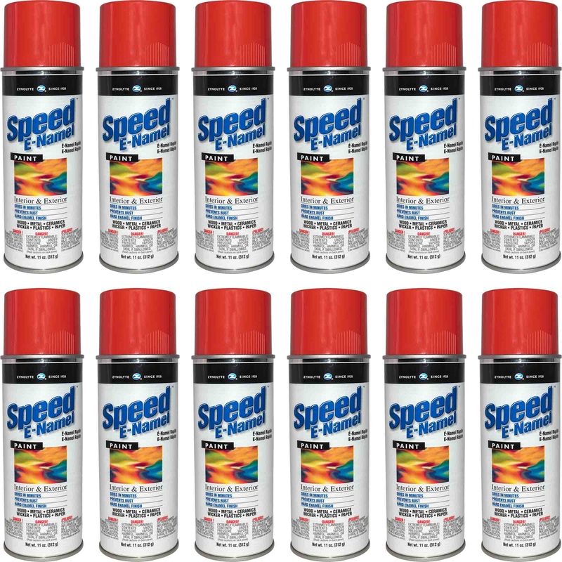 Zynolyte Speed E-Namel Z813 Fast Drying Enamel Spray Paint Red 11 oz Can Case of 12